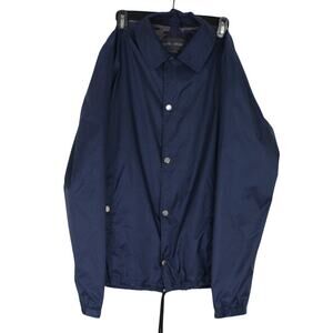 Slate & Stone Navy Blue Collared Snap Up Windbreaker Jacket Mens S